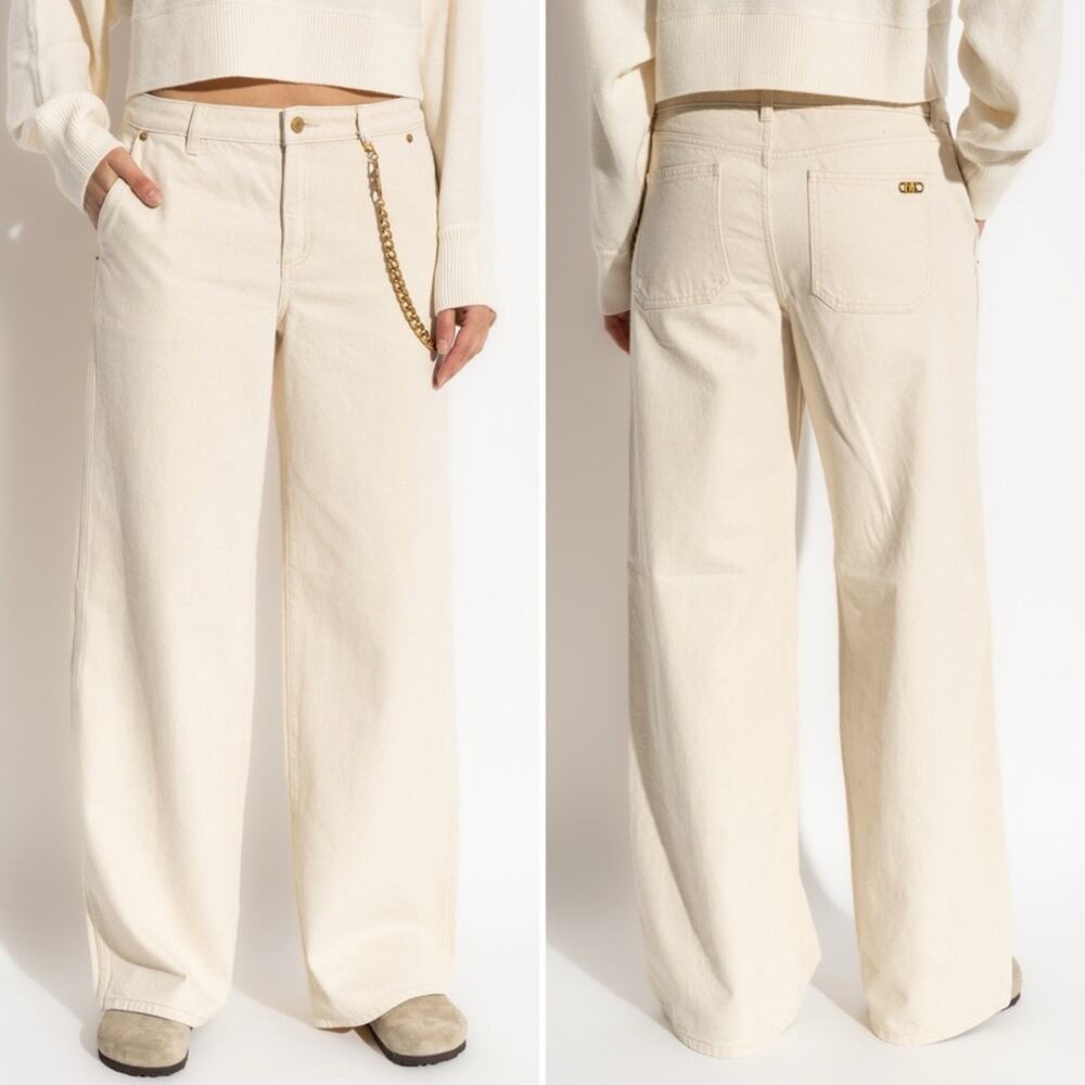 Michael Kors Relaxed Wide-Leg Jeans in Natural Wash Size 2